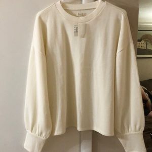 Madewell Brushed Puff Sleeve Top, NWT, Large.